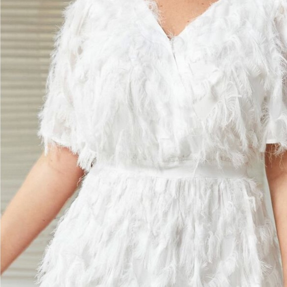 White Feathery Maxi Dress - Picture 4 of 11